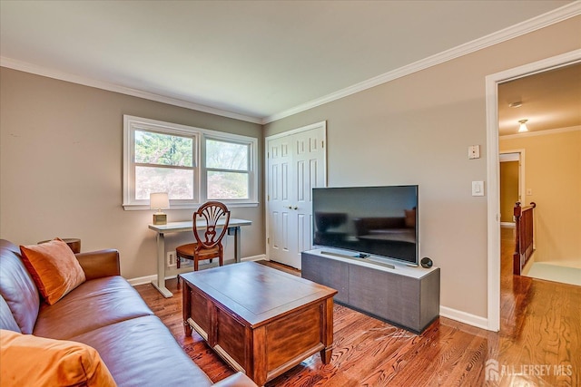 4 Hollis Rd, East Brunswick, NJ 08816 - living area featuring crown molding and wood finished floors