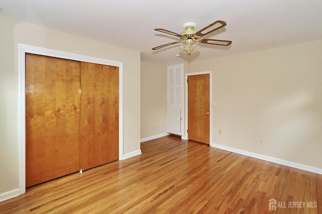 1270 S 9th St S, South Plainfield, NJ 07080 - unfurnished bedroom featuring light wood finished floors, a closet, and ceiling fan