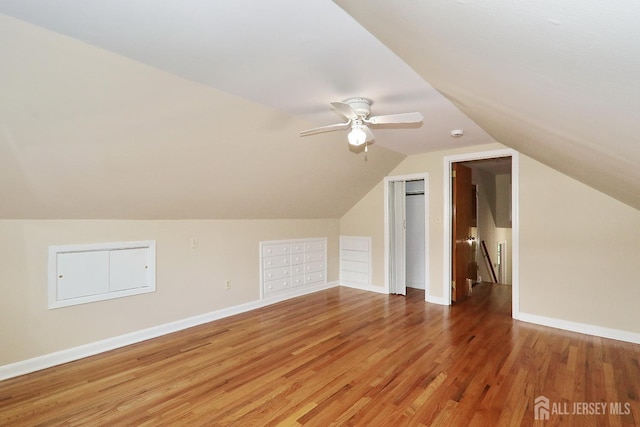 1270 S 9th St S, South Plainfield, NJ 07080 - bonus room with light wood-style floors, lofted ceiling, and ceiling fan