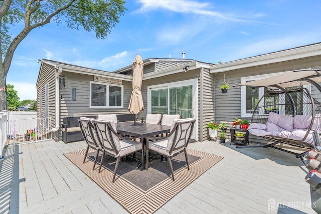 27 York St, Old Bridge, NJ 08857 - wooden deck featuring an outdoor living space and outdoor dining area