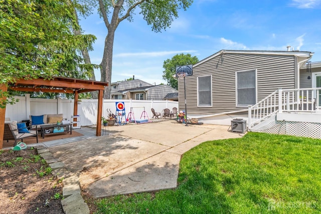 27 York St, Old Bridge, NJ 08857 - fenced backyard featuring a patio area