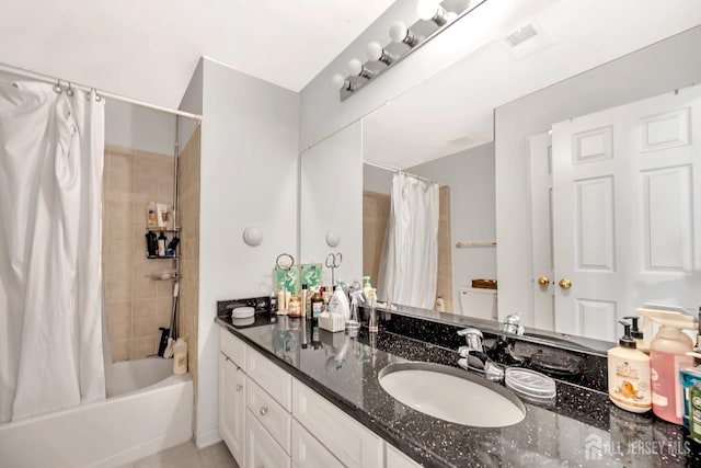 37 Walden Ct, Old Bridge, NJ 08857 - full bathroom with shower / bath combination with curtain, vanity, and tile patterned floors