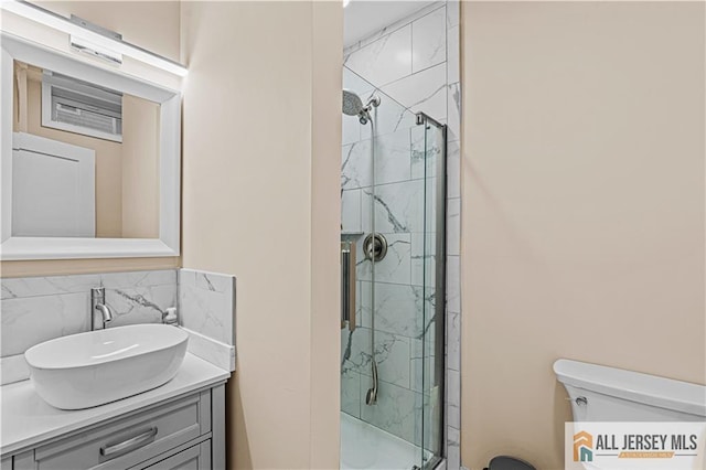 153 Scarborough Rd, Montgomery, NJ 08502 - full bath with toilet, a marble finish shower, and vanity