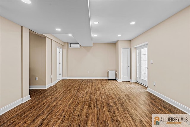 153 Scarborough Rd, Montgomery, NJ 08502 - basement with wood finished floors, baseboards, and recessed lighting
