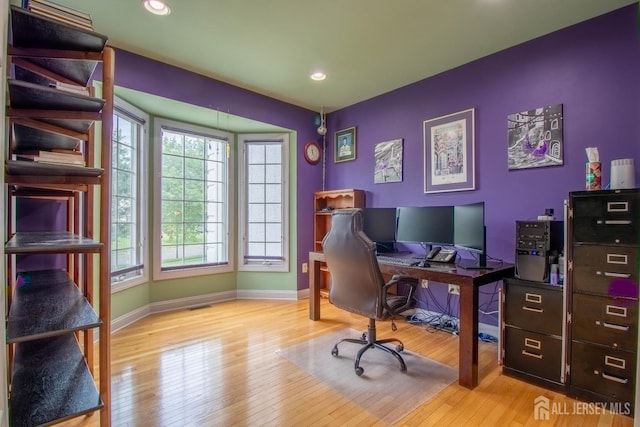 13 Carnegie St, Monroe, NJ 08831 - office area featuring hardwood / wood-style floors, healthy amount of natural light, and recessed lighting