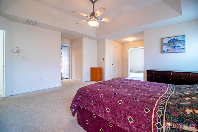 13 Carnegie St, Monroe, NJ 08831 - bedroom featuring carpet flooring, a tray ceiling, and a ceiling fan