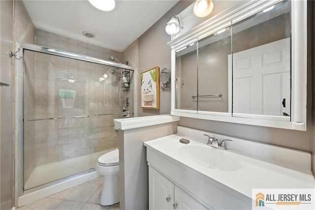1072 Lake Placid Dr, Toms River, NJ 08753 - full bathroom featuring a shower stall, vanity, and tile patterned floors