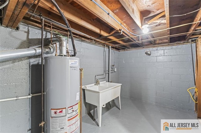 114 Holly St, Port Reading, NJ 07064 - unfinished below grade area with gas water heater