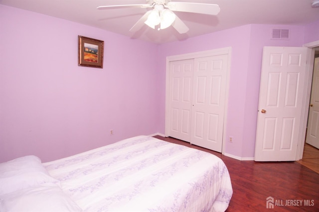 5 Dan Ct, Old Bridge, NJ 08857 - bedroom with a closet, dark wood finished floors, and ceiling fan