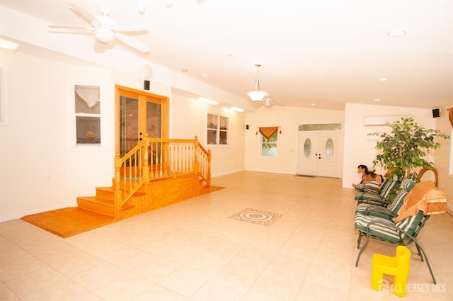5 Dan Ct, Old Bridge, NJ 08857 - unfurnished room with stairway, ceiling fan, recessed lighting, and lofted ceiling