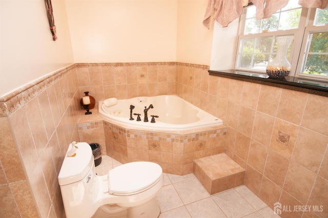 5 Dan Ct, Old Bridge, NJ 08857 - full bath with a garden tub and tile patterned flooring