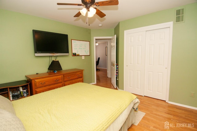 5 Dan Ct, Old Bridge, NJ 08857 - bedroom with a closet, light wood finished floors, and a ceiling fan