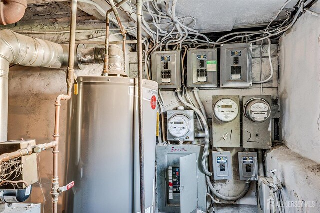160 Academy St, South Orange Village, NJ 07079 - utility room featuring electric panel and gas water heater