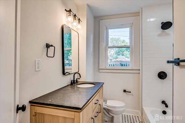 160 Academy St, South Orange Village, NJ 07079 - bathroom featuring vanity, tile patterned floors, and bathing tub / shower combination