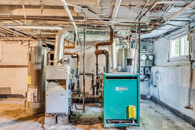 160 Academy St, South Orange Village, NJ 07079 - utilities with water heater, a heating unit, and electric panel