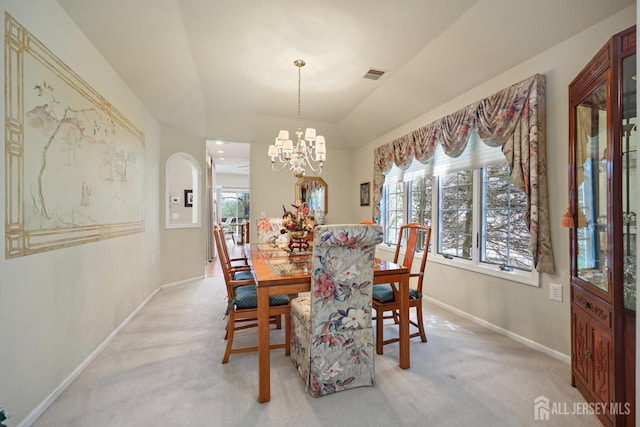 27 Dawson Ln, Monroe, NJ 08831 - dining space featuring light colored carpet, plenty of natural light, and a chandelier