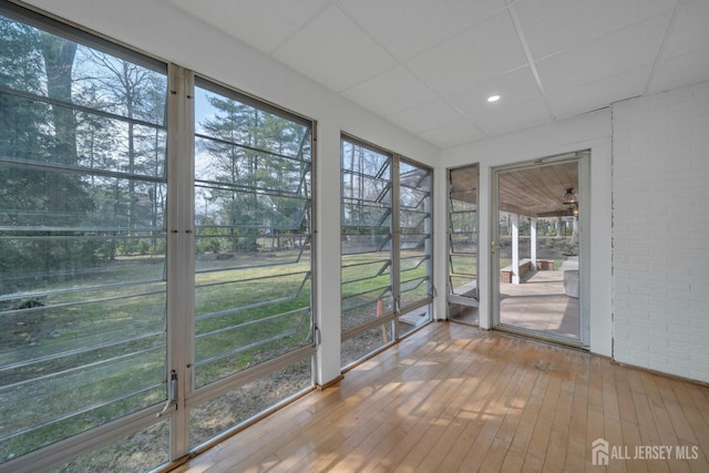 view of unfurnished sunroom
