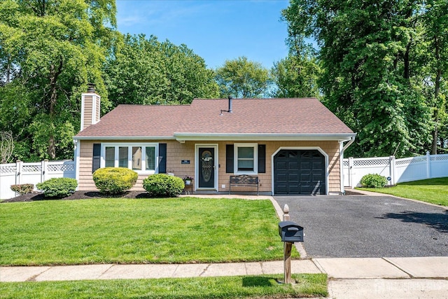 16 Rachele Ct, Old Bridge, NJ 07747 - view of front of property with a garage, a chimney, driveway, and roof with shingles