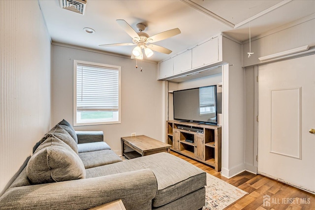 16 Rachele Ct, Old Bridge, NJ 07747 - living area with attic access, light wood-type flooring, and ceiling fan