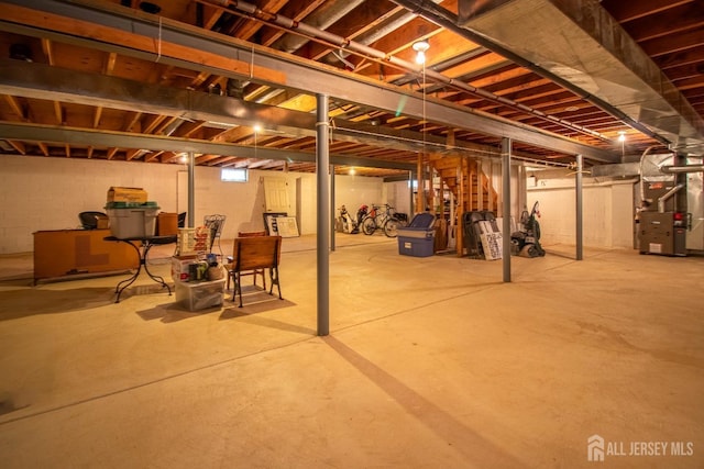 136 Chichester Rd, Monroe, NJ 08831 - unfinished basement featuring heating unit