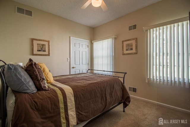 136 Chichester Rd, Monroe, NJ 08831 - bedroom with baseboards, carpet flooring, a textured ceiling, and a ceiling fan