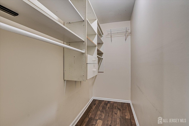 spacious closet with wood finished floors