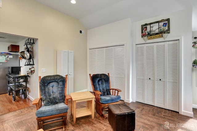 274 Prospect Ave, South Amboy, NJ 08879 - living area with baseboards and high vaulted ceiling