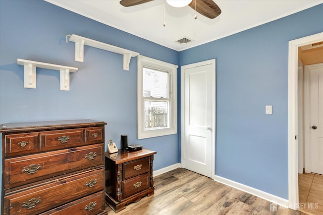 274 Prospect Ave, South Amboy, NJ 08879 - bedroom with baseboards, light wood-style flooring, and ceiling fan