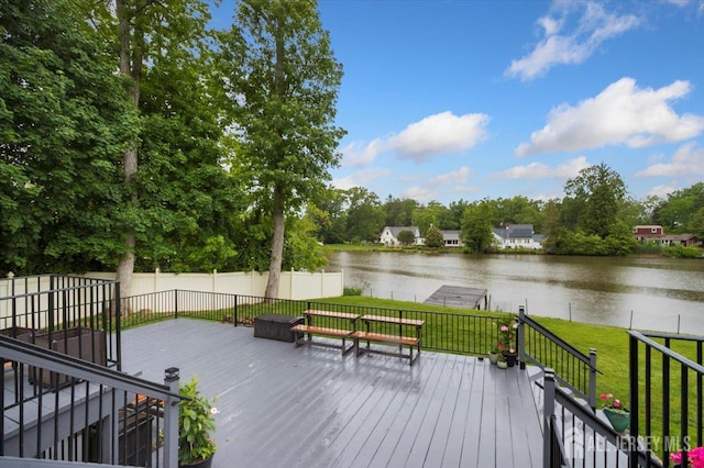 44 Lakeside Dr S, Piscataway, NJ 08854 - wooden terrace featuring a water view and view of scattered trees