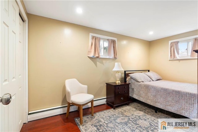 47 Dewitt Ter, Colonia, NJ 07067 - bedroom with wood finished floors, a closet, and recessed lighting