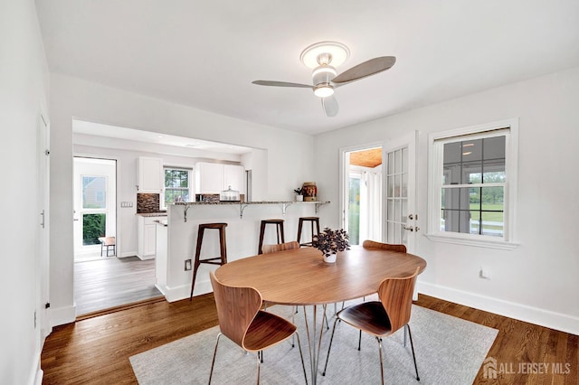 10 Shaw Dr, Franklin, NJ 08528 - dining room featuring ceiling fan and dark wood-style flooring