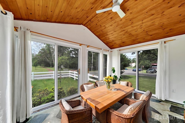 10 Shaw Dr, Franklin, NJ 08528 - sunroom with lofted ceiling, ceiling fan, and outdoor dining area