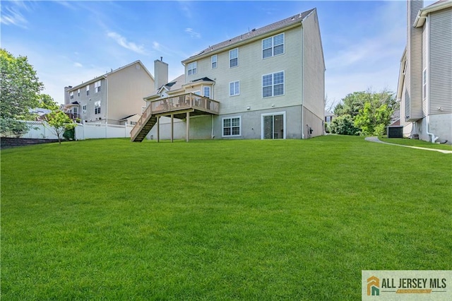 11 Hawk Ct, East Brunswick, NJ 08816 - rear view of house featuring a deck and stairway