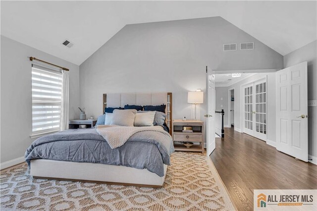 11 Hawk Ct, East Brunswick, NJ 08816 - bedroom featuring wood finished floors and high vaulted ceiling