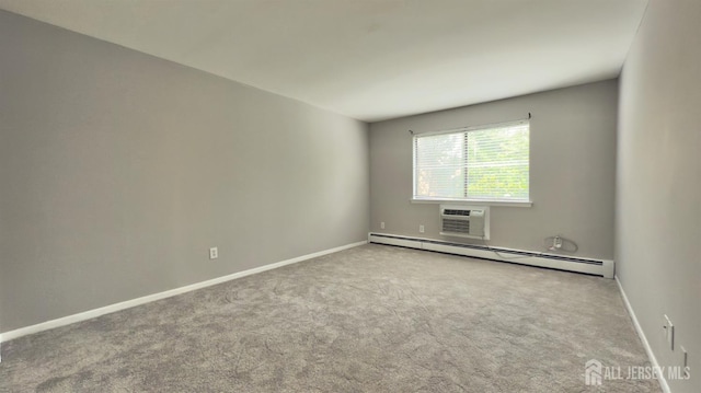 1037 Cricket Ln, Woodbridge Proper, NJ 07095 - carpeted spare room with baseboard heating and a wall mounted air conditioner