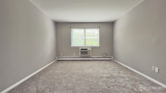 1037 Cricket Ln, Woodbridge Proper, NJ 07095 - carpeted spare room featuring a baseboard radiator and an AC wall unit