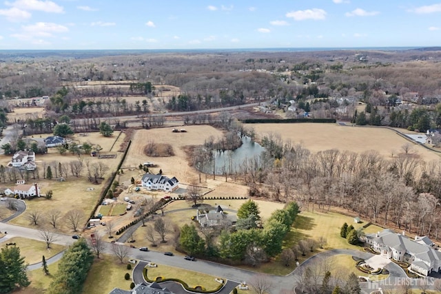 aerial view featuring a rural view