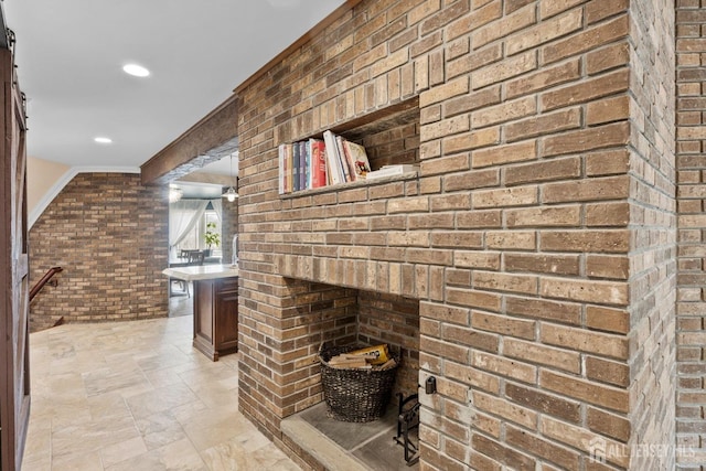 13 Eagle Nest Rd, Colts Neck, NJ 07722 - detailed view of brick wall and recessed lighting