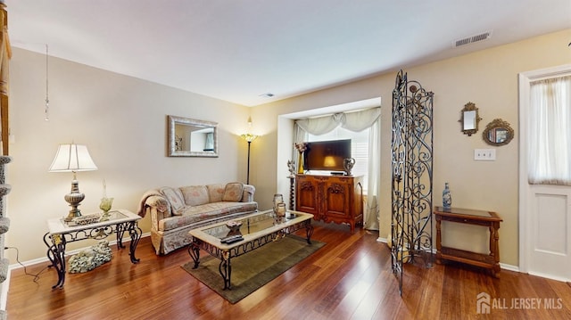 1406 Locust Ct, South Brunswick, NJ 08852 - living room with wood finished floors and baseboards