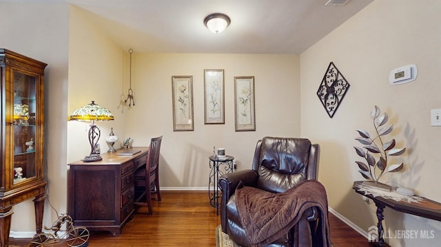 1406 Locust Ct, South Brunswick, NJ 08852 - sitting room with dark wood-style flooring and an office area