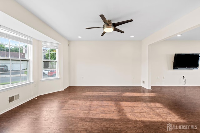 96 Lark Dr, South River, NJ 08882 - unfurnished room with wood finished floors, ceiling fan, and recessed lighting