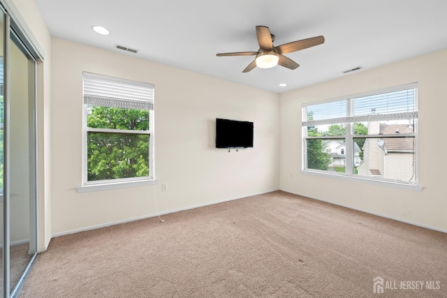 96 Lark Dr, South River, NJ 08882 - carpeted empty room featuring a ceiling fan and recessed lighting