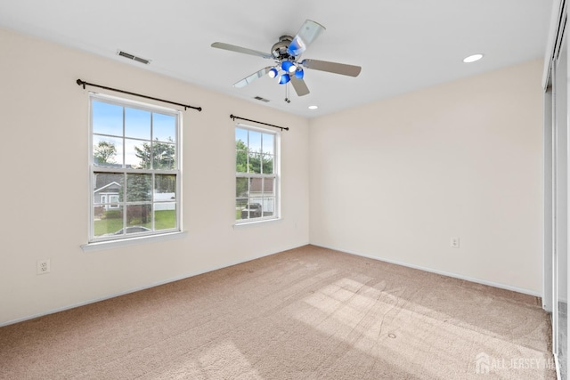 96 Lark Dr, South River, NJ 08882 - carpeted empty room featuring ceiling fan and recessed lighting