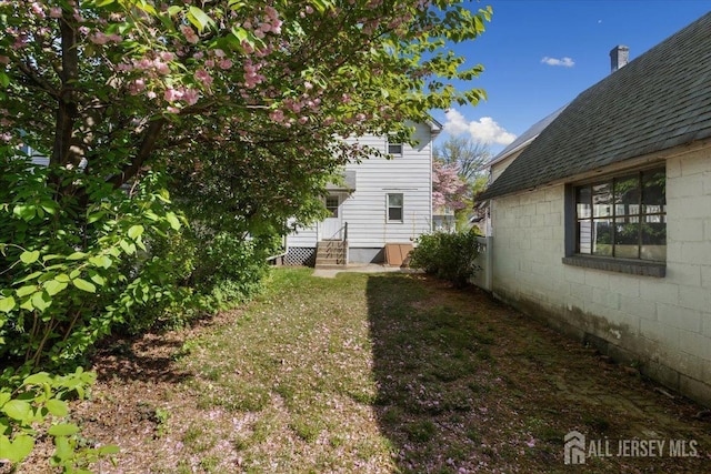 view of yard with entry steps