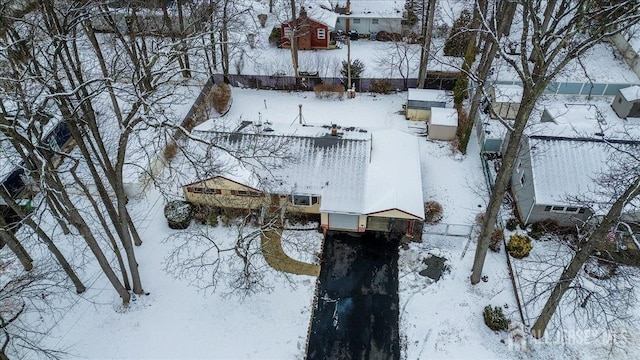 view of snowy aerial view