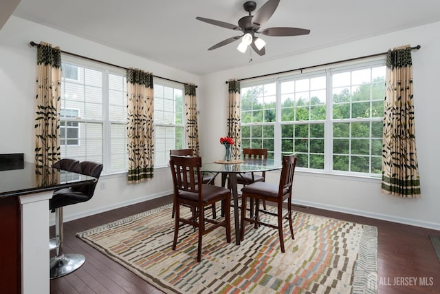 1 Elmcrest Ct E, Monroe, NJ 08831 - dining area with wood finished floors and ceiling fan