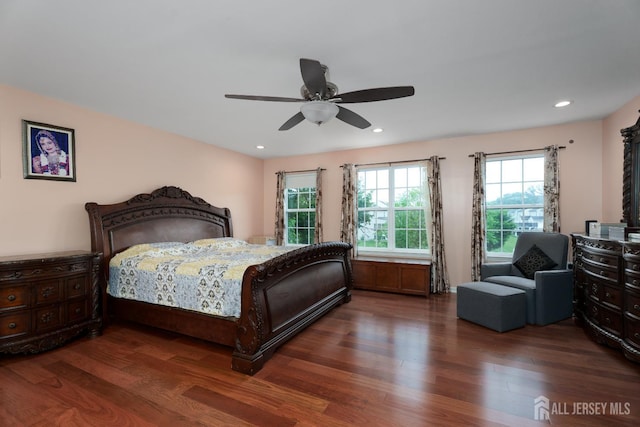 1 Elmcrest Ct E, Monroe, NJ 08831 - bedroom with wood finished floors, a ceiling fan, and recessed lighting