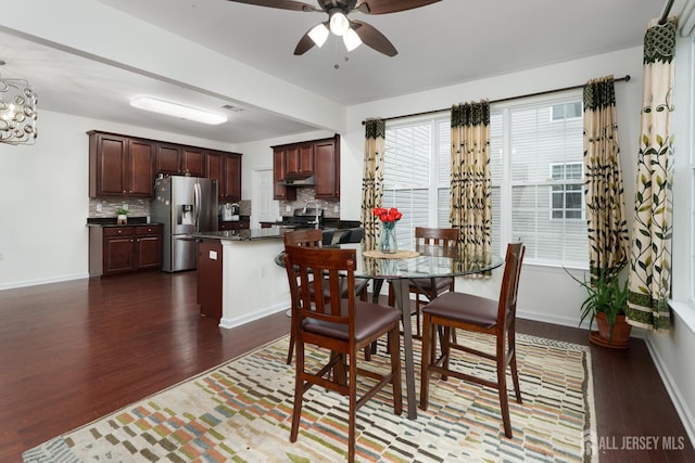 1 Elmcrest Ct E, Monroe, NJ 08831 - dining room with dark wood-style floors and a ceiling fan
