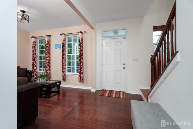 1 Elmcrest Ct E, Monroe, NJ 08831 - entryway with wood finished floors and stairway