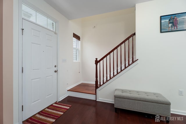 1 Elmcrest Ct E, Monroe, NJ 08831 - entrance foyer with hardwood / wood-style floors and stairs